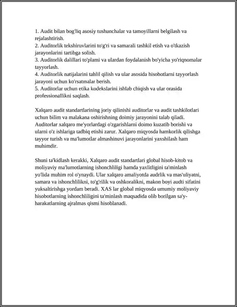 XALQARO AUDIT STANDARTLARINING MOHIYATI VA AHAMIYATI 4