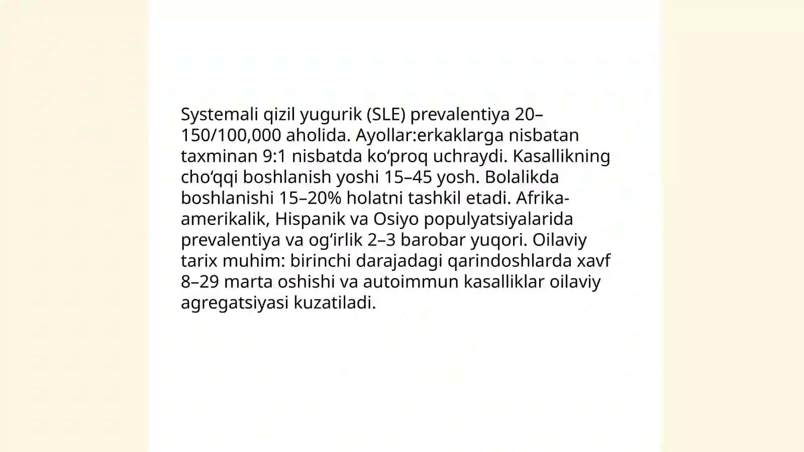 Sistemali qizil yugurik (Systemic lupus erythematosus) patagenezi etyalogyasi davolashi 4
