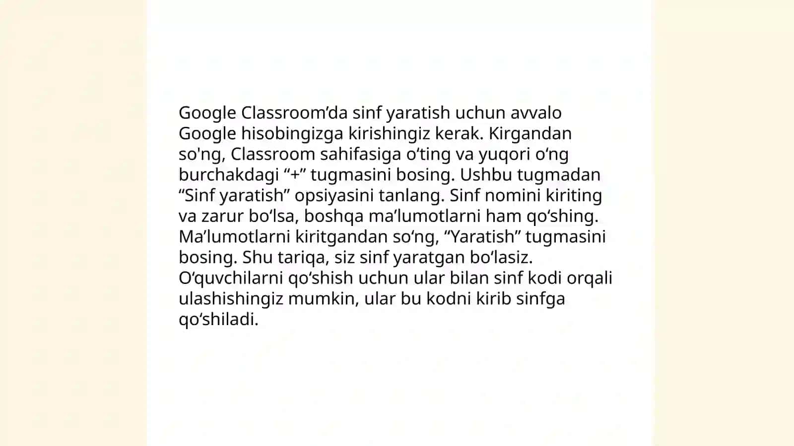 Google Classroom platformasidan foydalanish 4