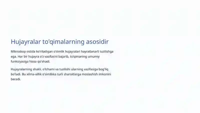 O'simlik To'qimalari: Hayotning Asosiy Tuzilmalari 4