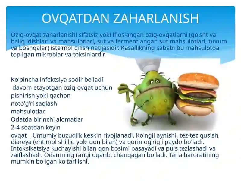 Zaharlanish haqida umumiy ma'lumot. Zaharlanish turlari 4