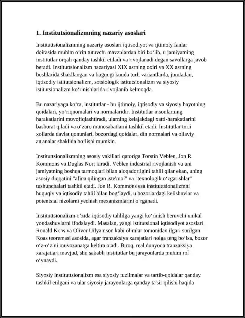 INSTITUTSIONALIZM VA NOMUKAMMAL RAQOBATLI BOZOR NAZARIYALARI 4
