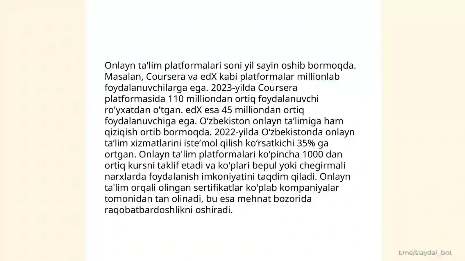 Masofaviy ochiq onlayn kurslarni imkoniyatlari bilan tanishish 4