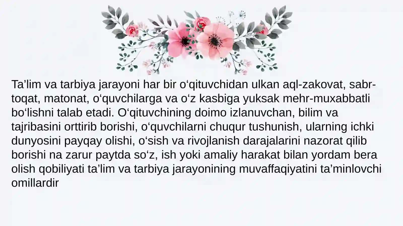 Pedagogik fikrlartaraqqiyotida oʻqituvchimahoratimasalalari 4