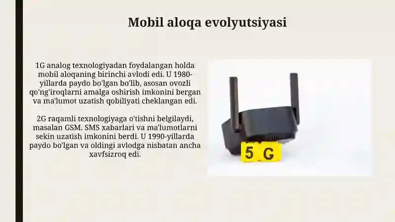 4g va 5g tarmoqlari. Aloqa stansyalarida tarmoq yo'li 4