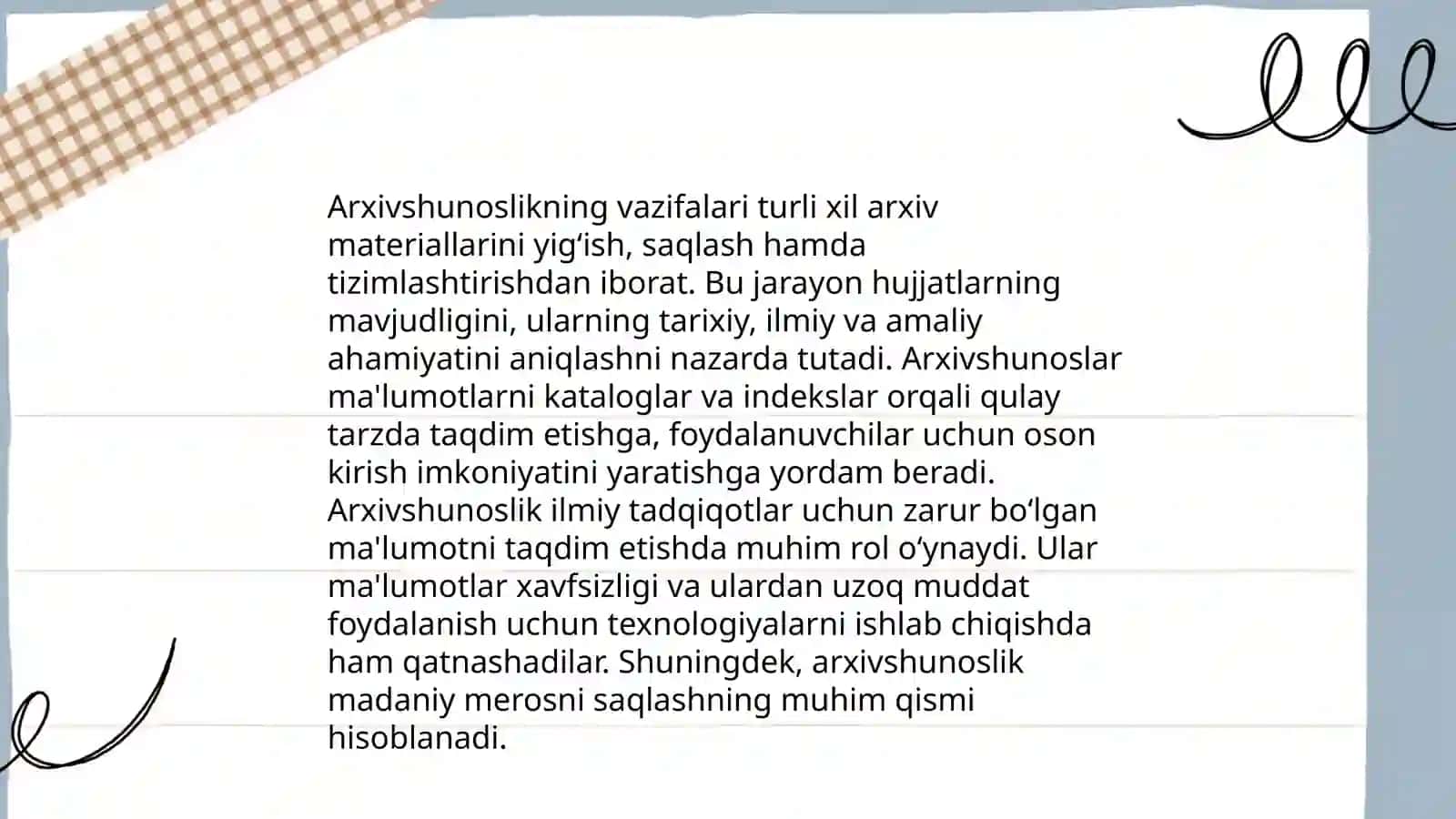 Arxivshunoslik fani maqsadi va vazifalari 4