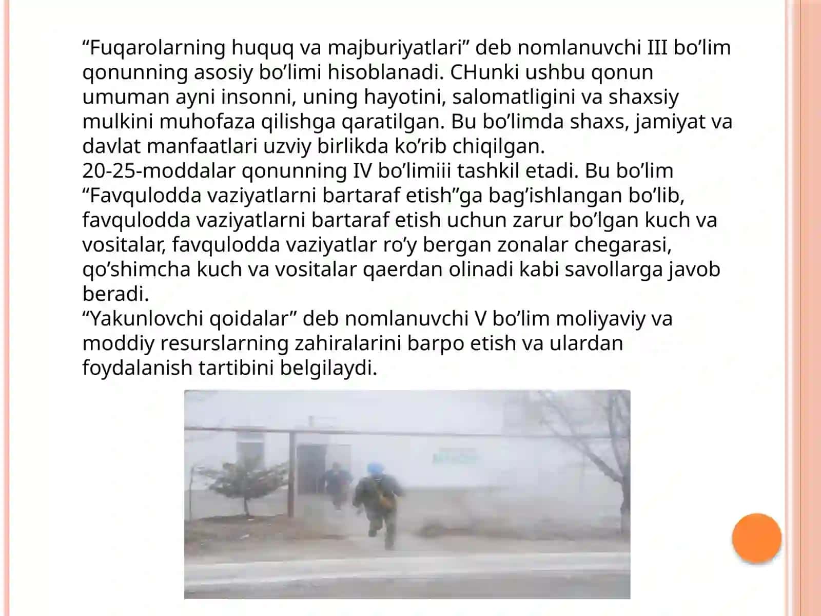 Aholini va hududlarni tabiiy hamda texnogen xususiyatli#dan muhofaza qilish to’g’risida 4