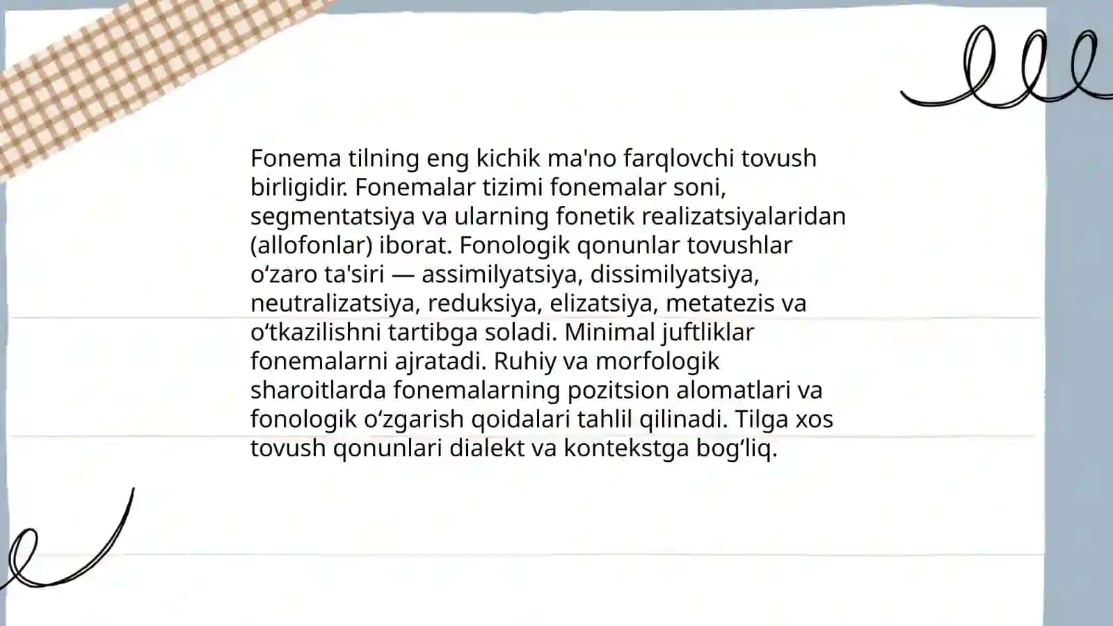 Til qurilishining asosiy birliklari va ularning umumiy tavsifi 4