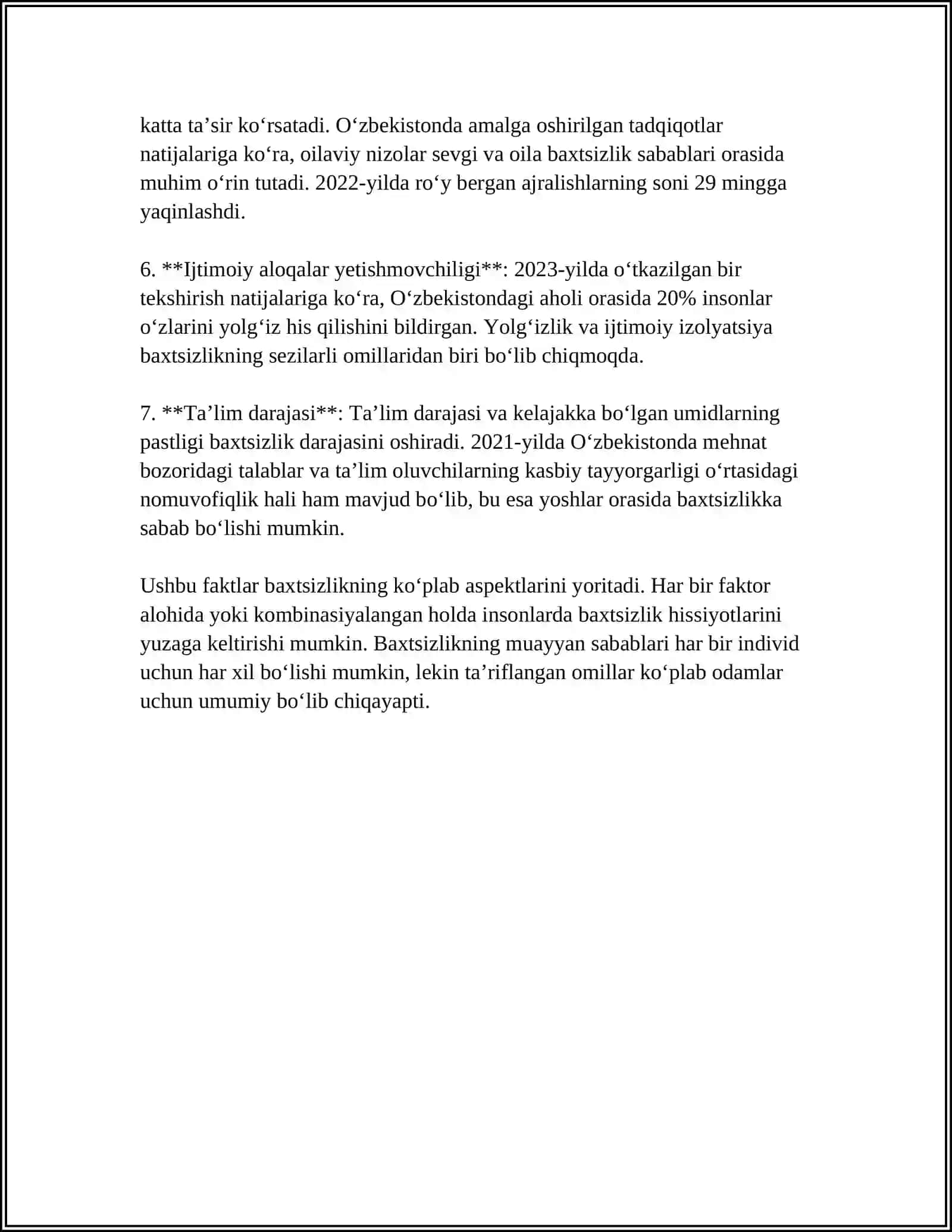A. FITRATNING "RAHBARI NAJOT" RISOLASIDAGI "BAXTSIZ ODAMLARNING IKKI TOIFASI" 4