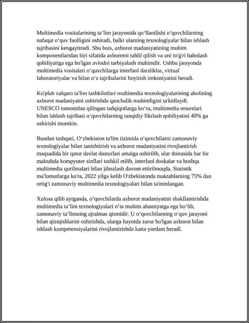 OʻQUVCHILARDA AXBOROT MADANIYATINI SHAKLLANTIRISH TEXNALOGIYALARI 4