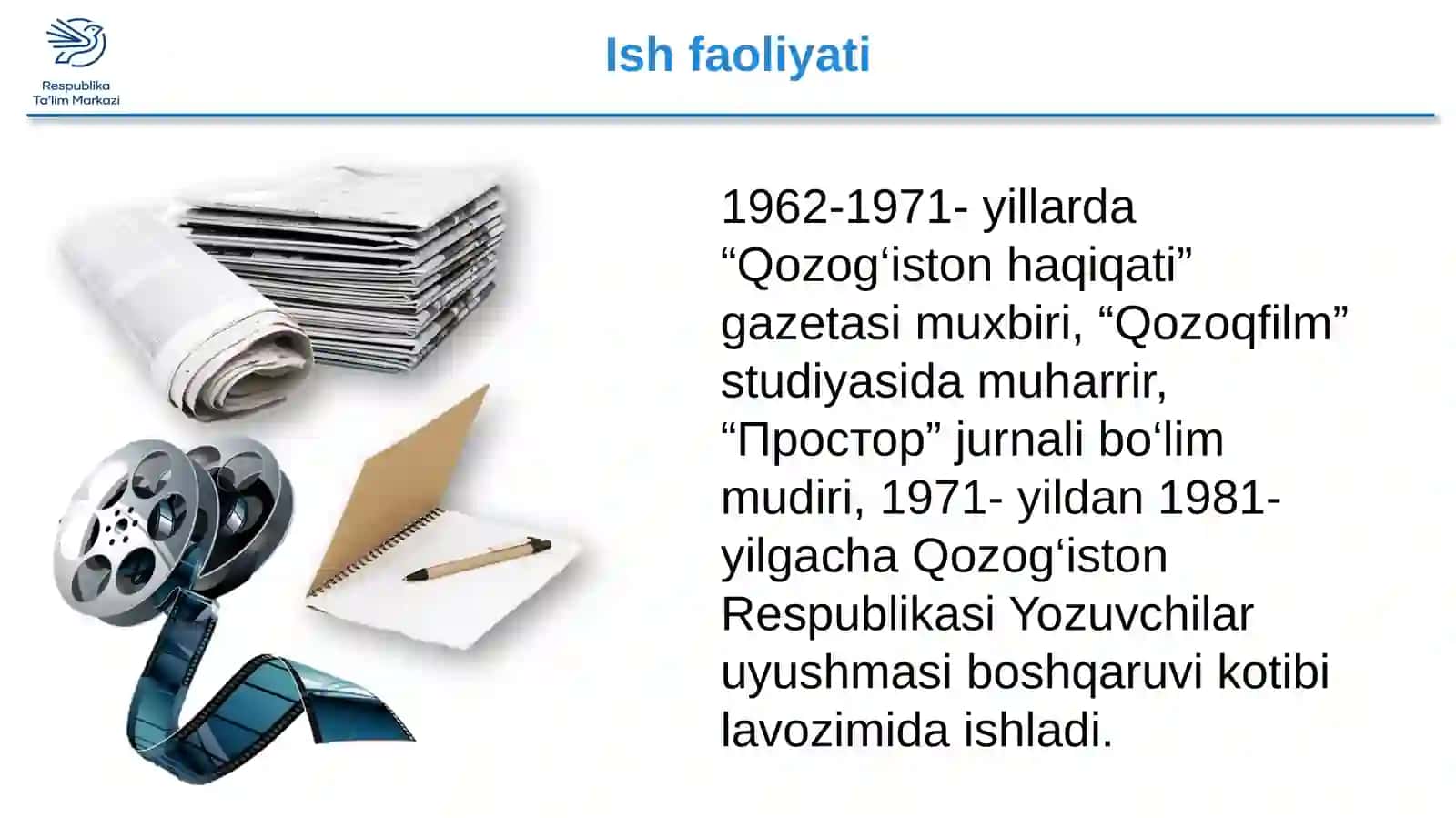 9-sinf Adabiyot fanidan O'ljas Sulaymonov hayoti va ijodi dars ishlanmasi 4