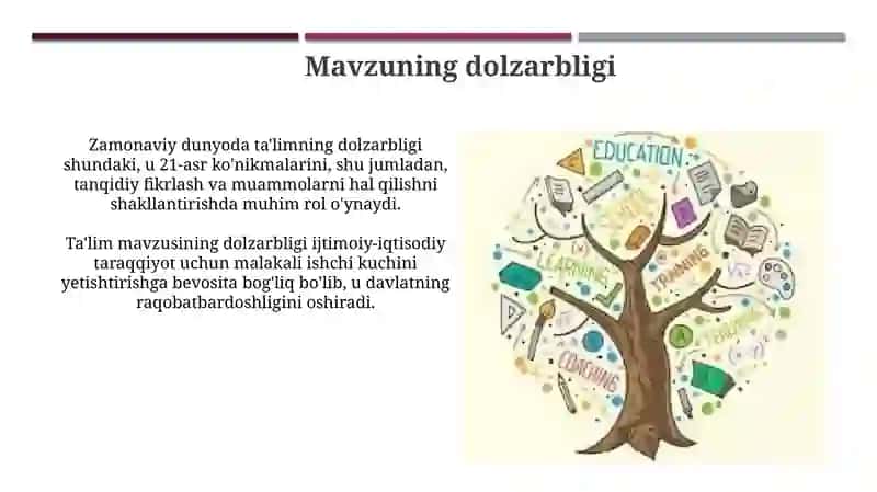 Mavzuning dolzarbligi 4
