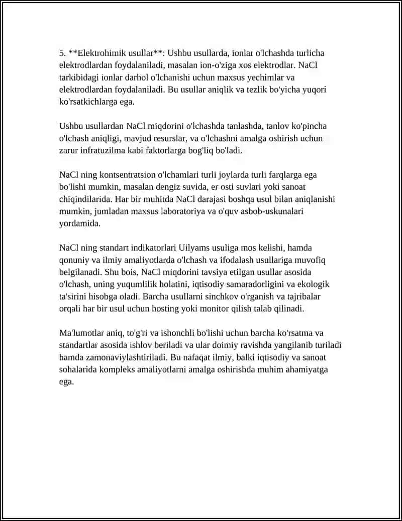 TEXNIK OSH TUZI TARKIBIDAGI NACL MIQDORIN ARGENTOMETRIK USULIDA ANIQLASH 4