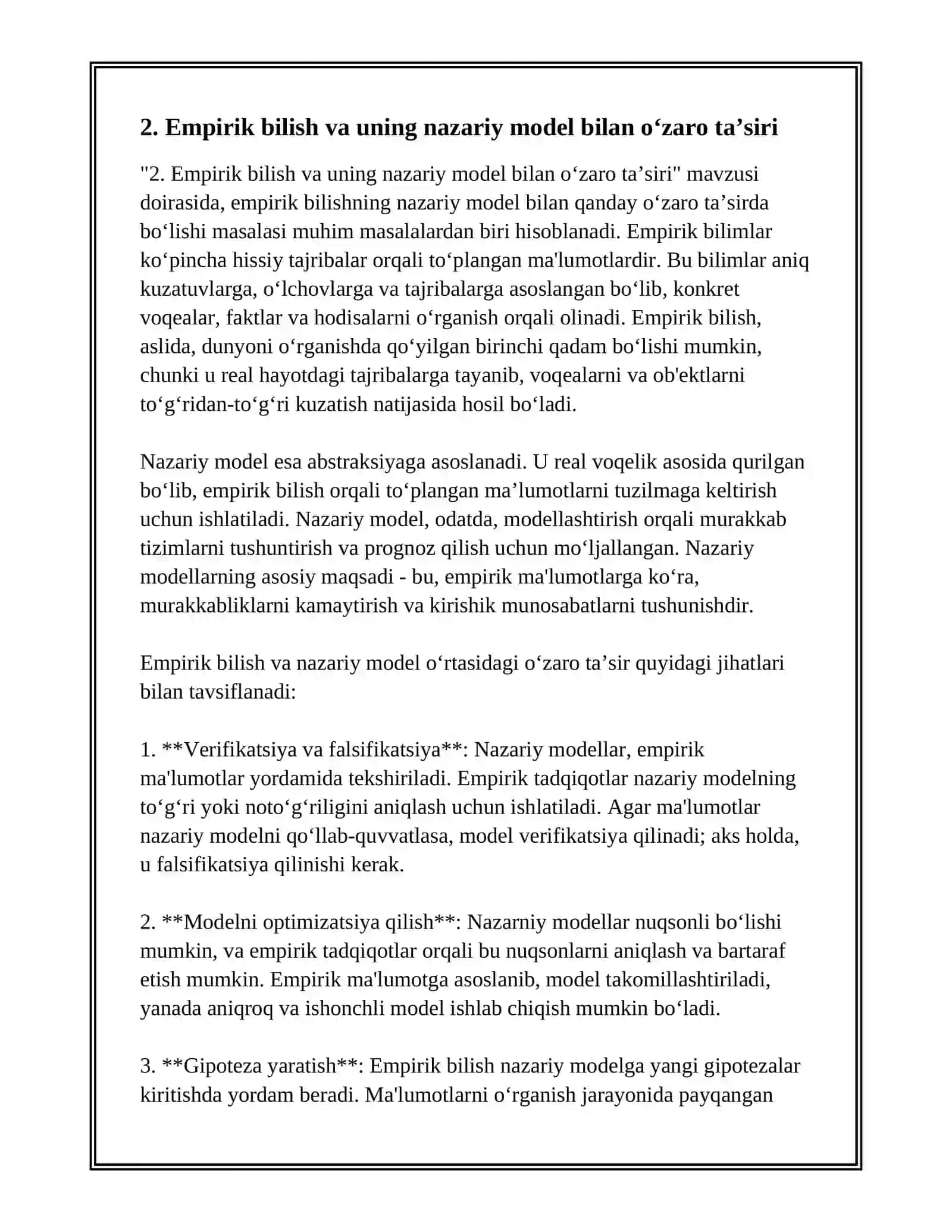 HISSIY EMPIRIK NAZARIY MANTIQIY INTUITIV BILISH DARAJALARINING ÕZARO ALOQASI VA FARQLARI 4