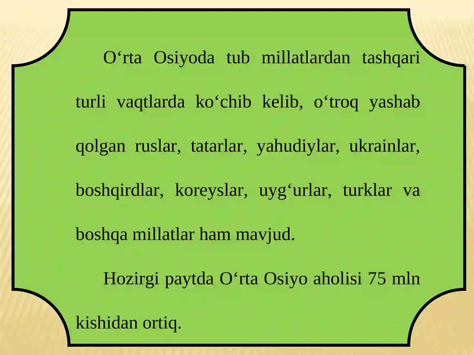 O‘RTA OSIYO AHOLISI VA  SIYOSIY XARITASI 4