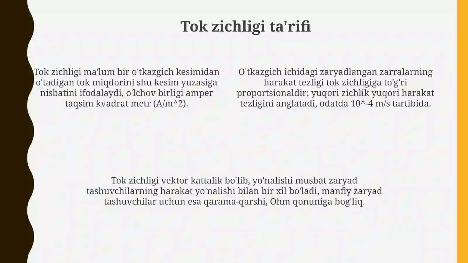 Tok kuchi va tok zichligi 4