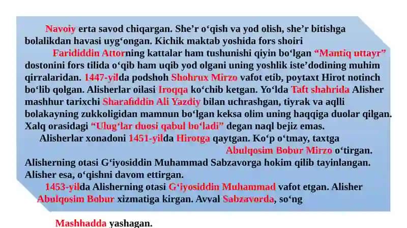 Alisher Navoiy hayoti 4