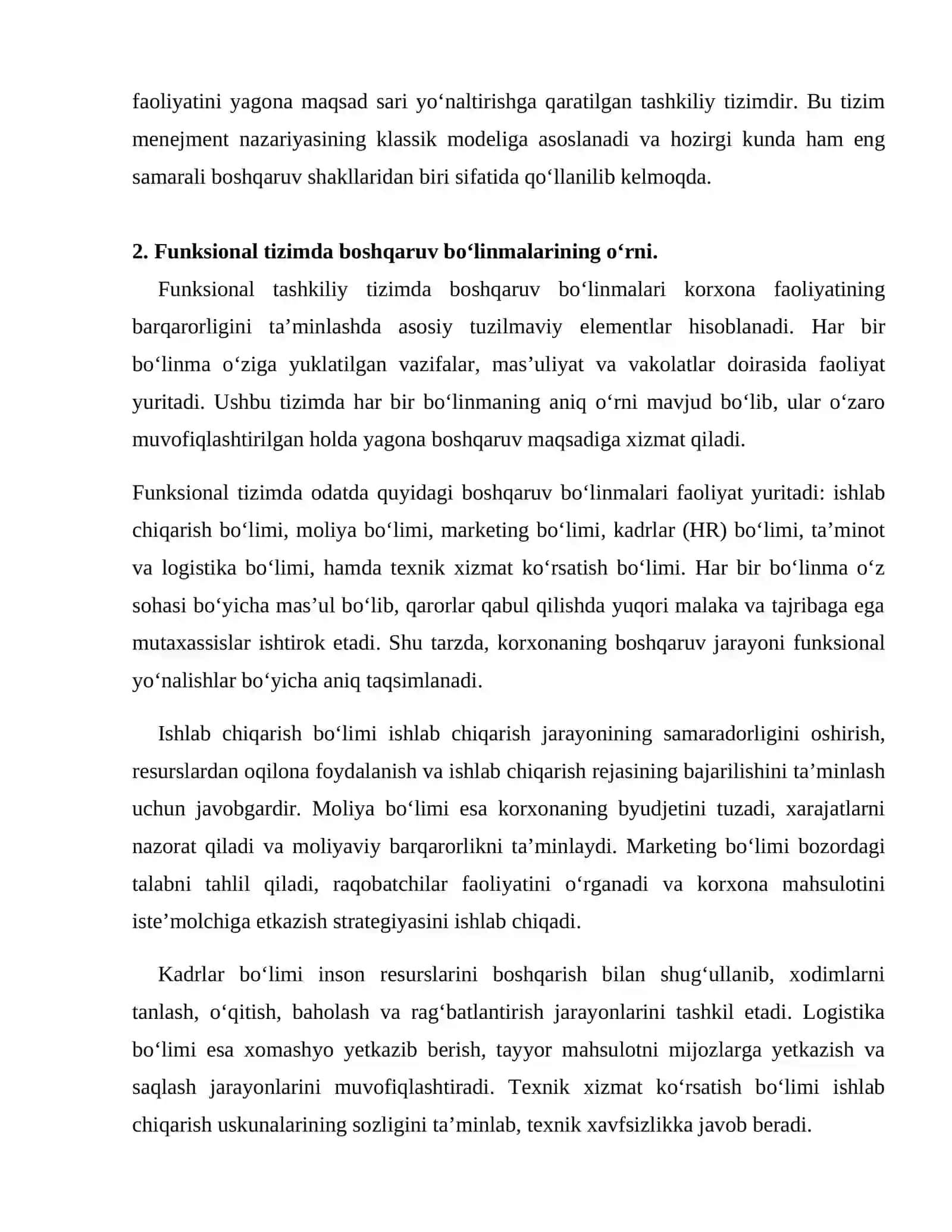 Menejmentda funksional tashkiliy tizim 4