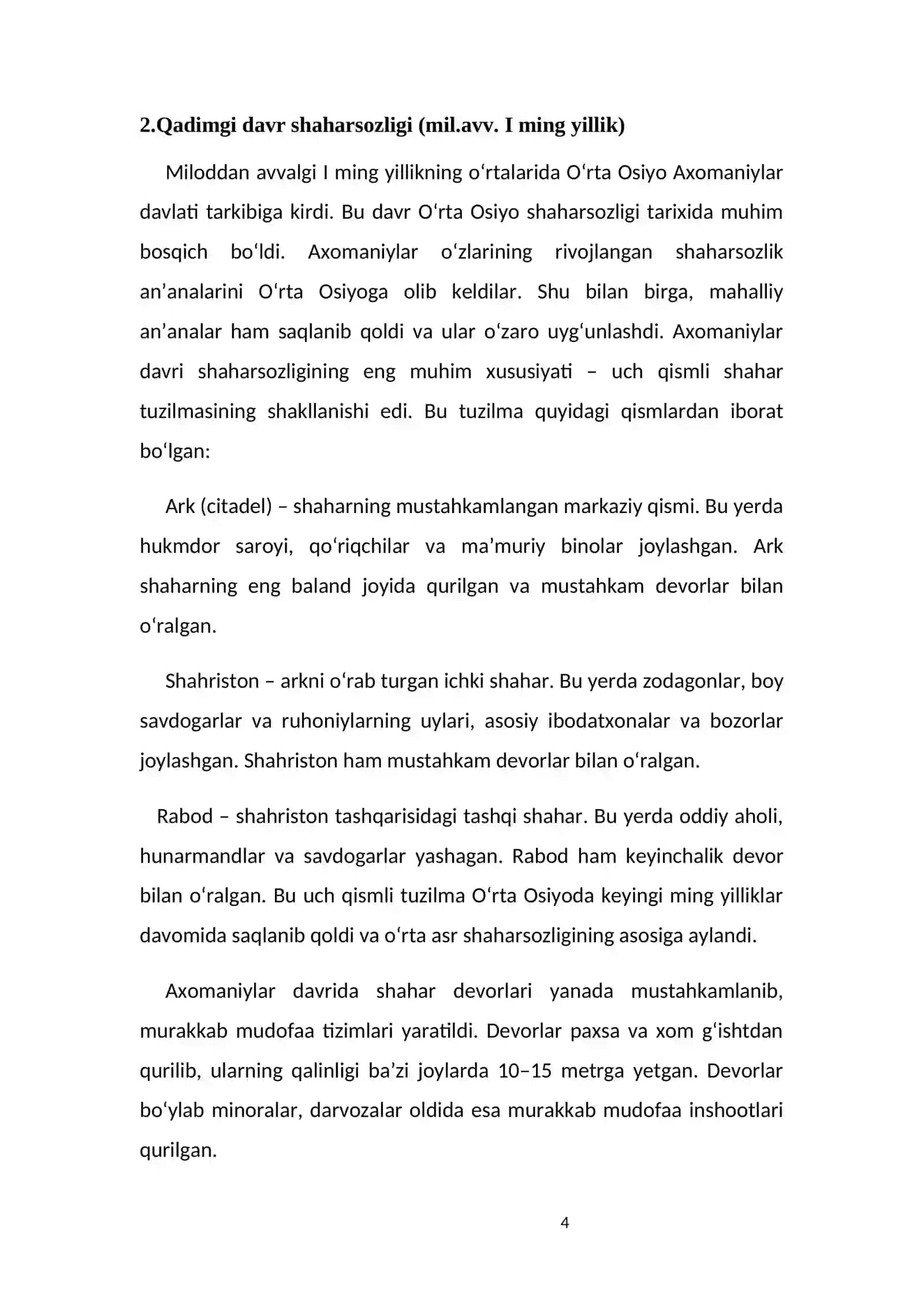 O‘rta Osiyoda shaharsozlik madaniyatining paydo bo‘lishi 4