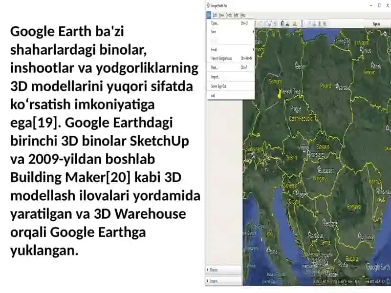 Google Earth dasturi vauning ahamiyati 4