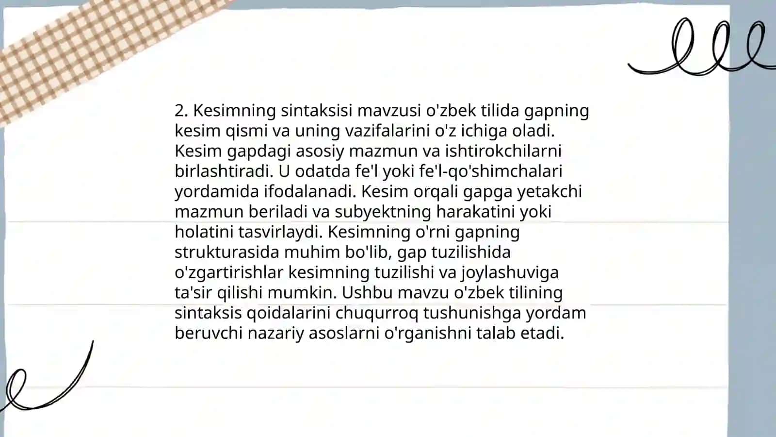 Sintaksis. Soʻzlarning grammatik bogʻlanishi 4