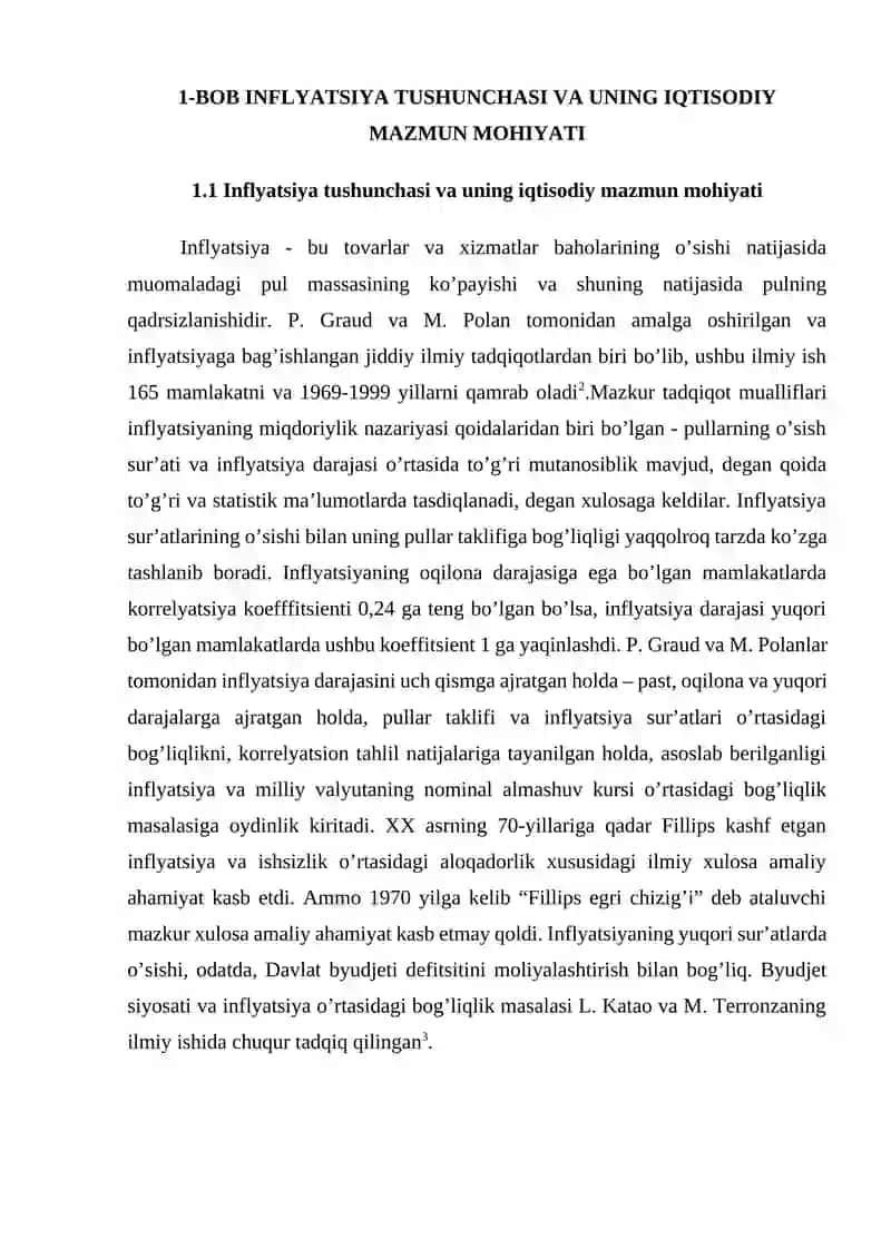 INFLYATSIYA VA UNING NAMOYON BO’LISH SHAKLLARI 4