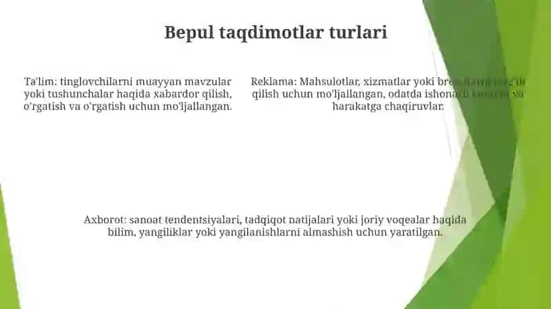 Tekin Taqdimotlar 4