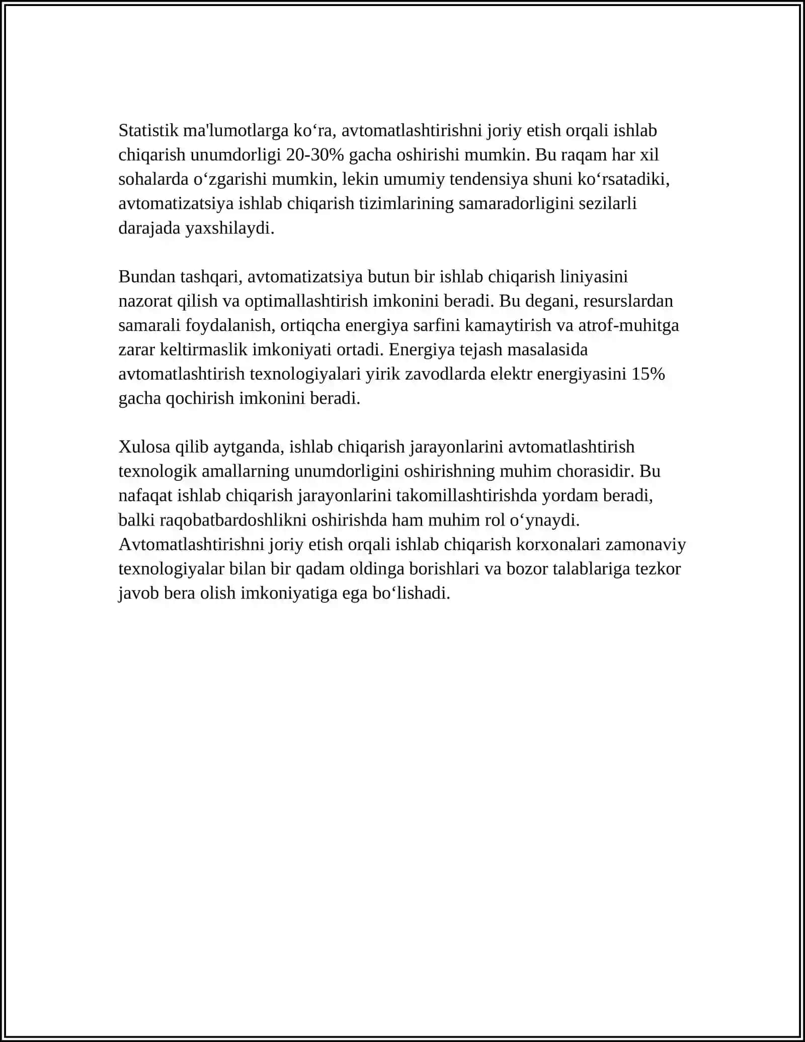 TEXNOLOGIK AMALLARNING UNUMDORLIGINI OSHIRISH CHORALARI 4