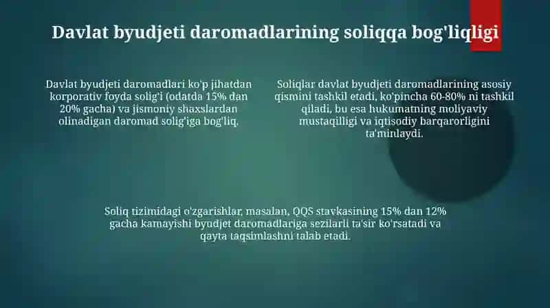 Soliq islohatlari va davlat moliyaviy siyosati 4
