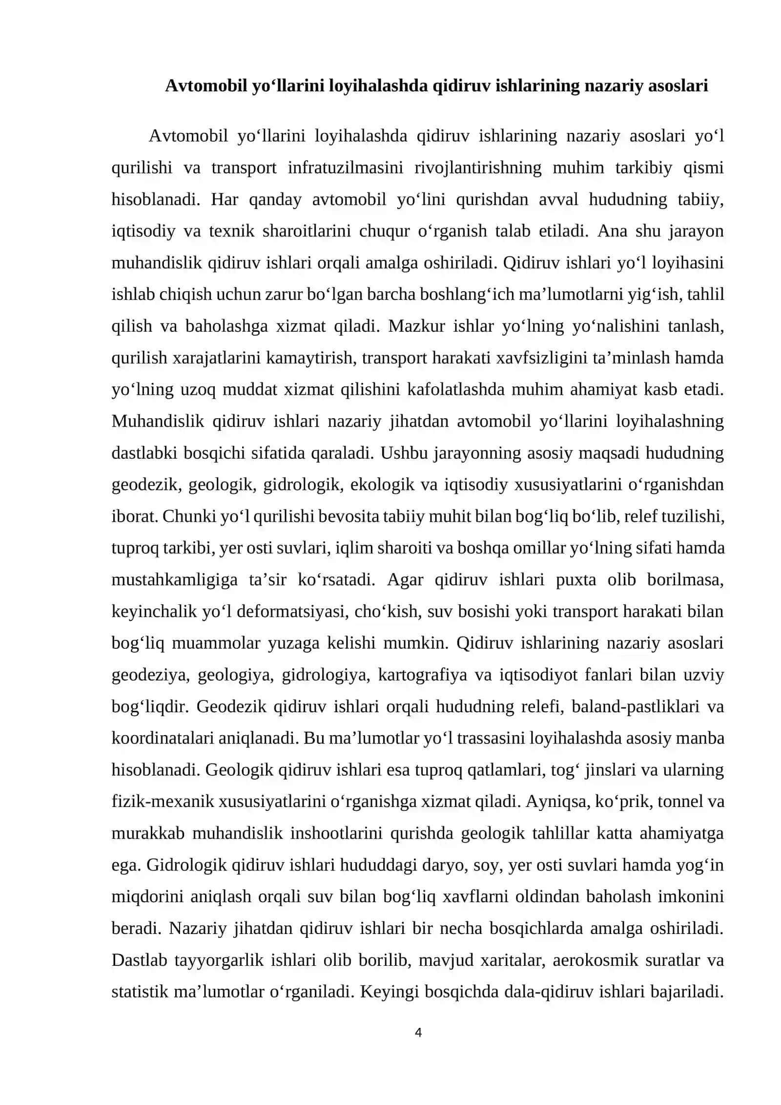 Avtomobil yo‘llarini muhandisligida qidiruv ishlari tarkibi va turlari 4