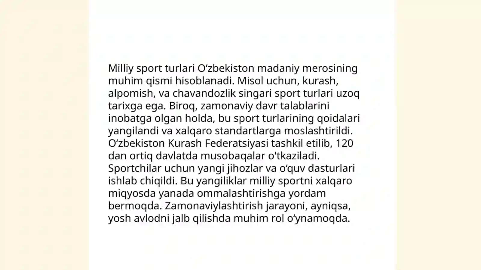 O‘zbekistonda zamonaviy sport turlarining rivojlanishi 4