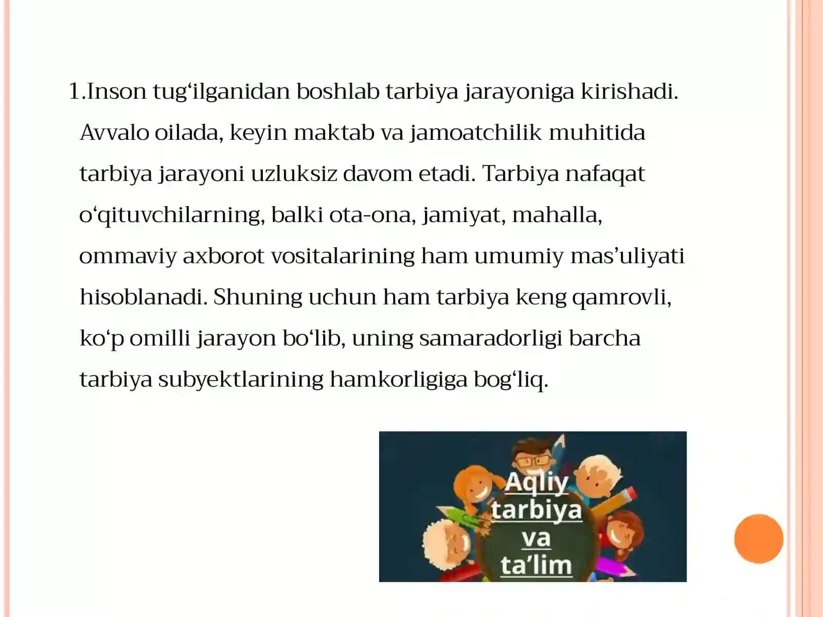 Tarbiya va Uning turlari Taqdimot 4