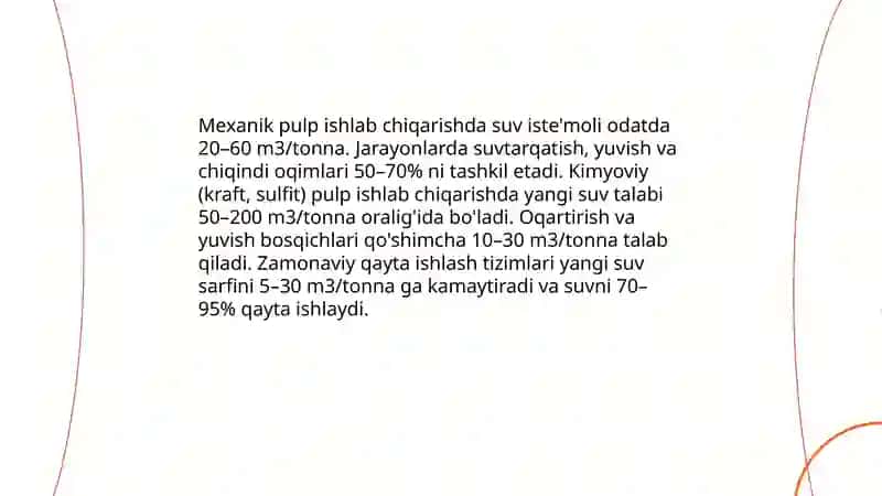 Yozuv qog‘ozi ishlab chiqarish texnologiyasi va suv sarfi sardor 4