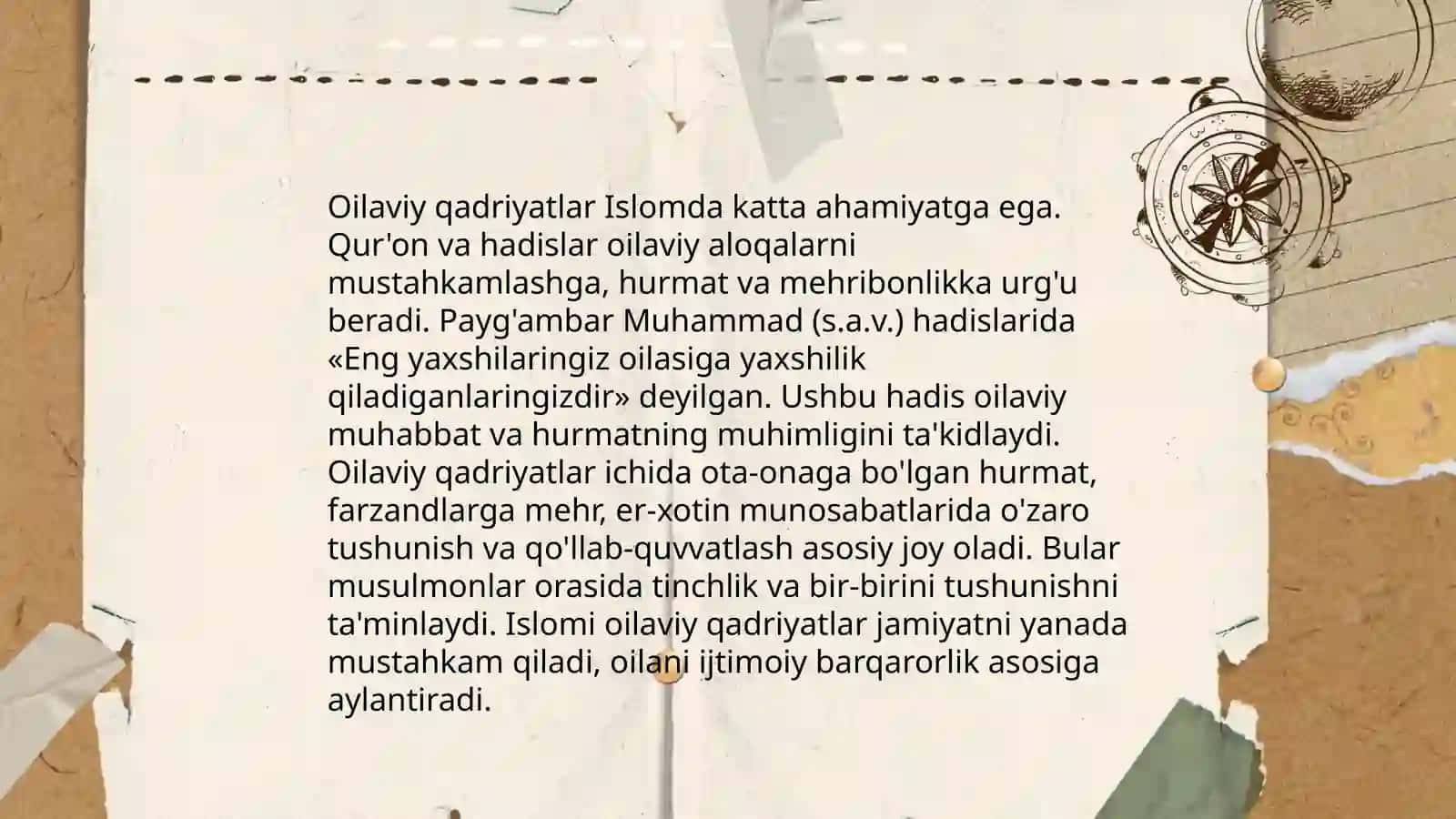 Imom Ismoil al-Buxoriyning 'al-adab al-mufrad' (adab durdonalari) hadislari mazmunini ijtimoiy hayotdagi oʻrni 4