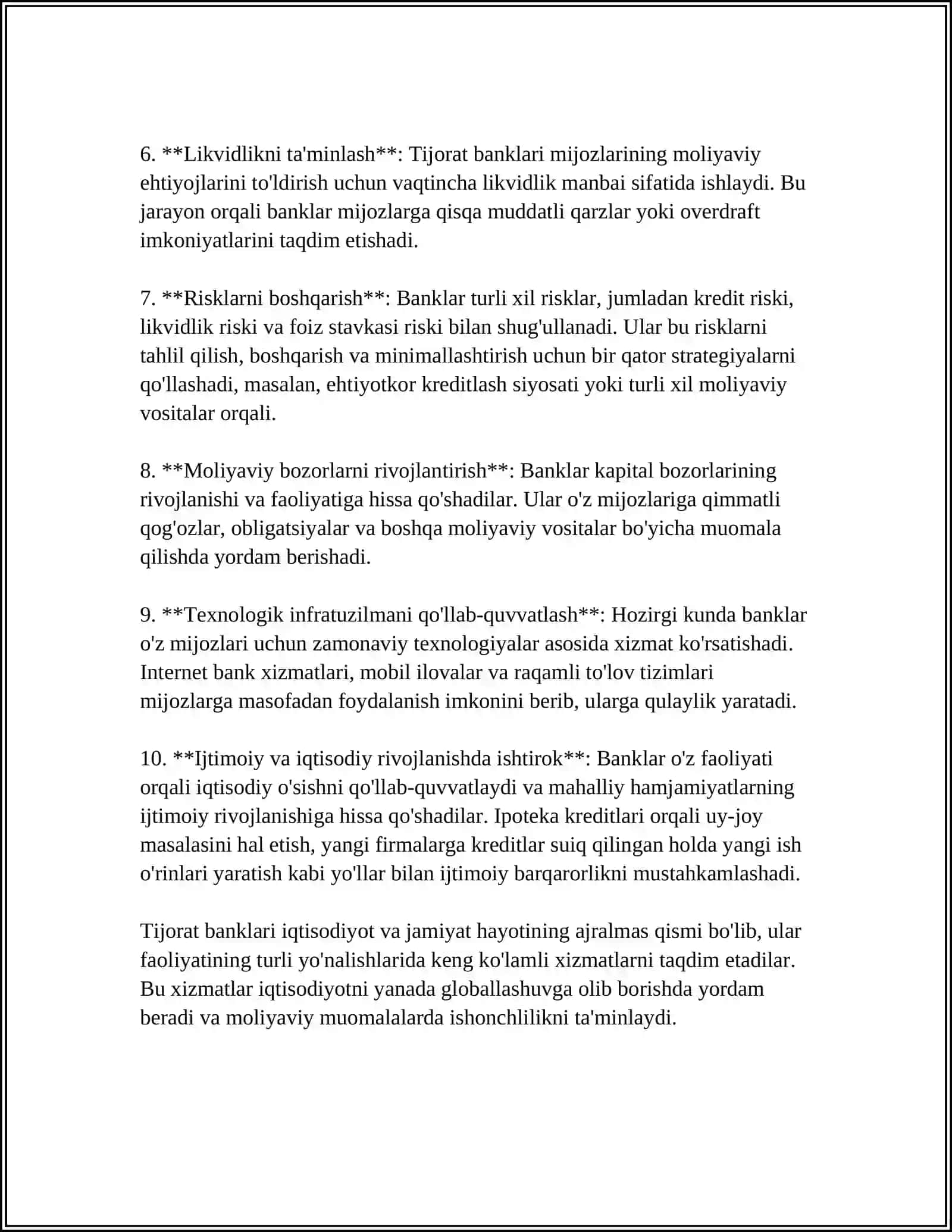 TIJORAT BANKLARI VA ULARNING FUNKSIYALARI 4