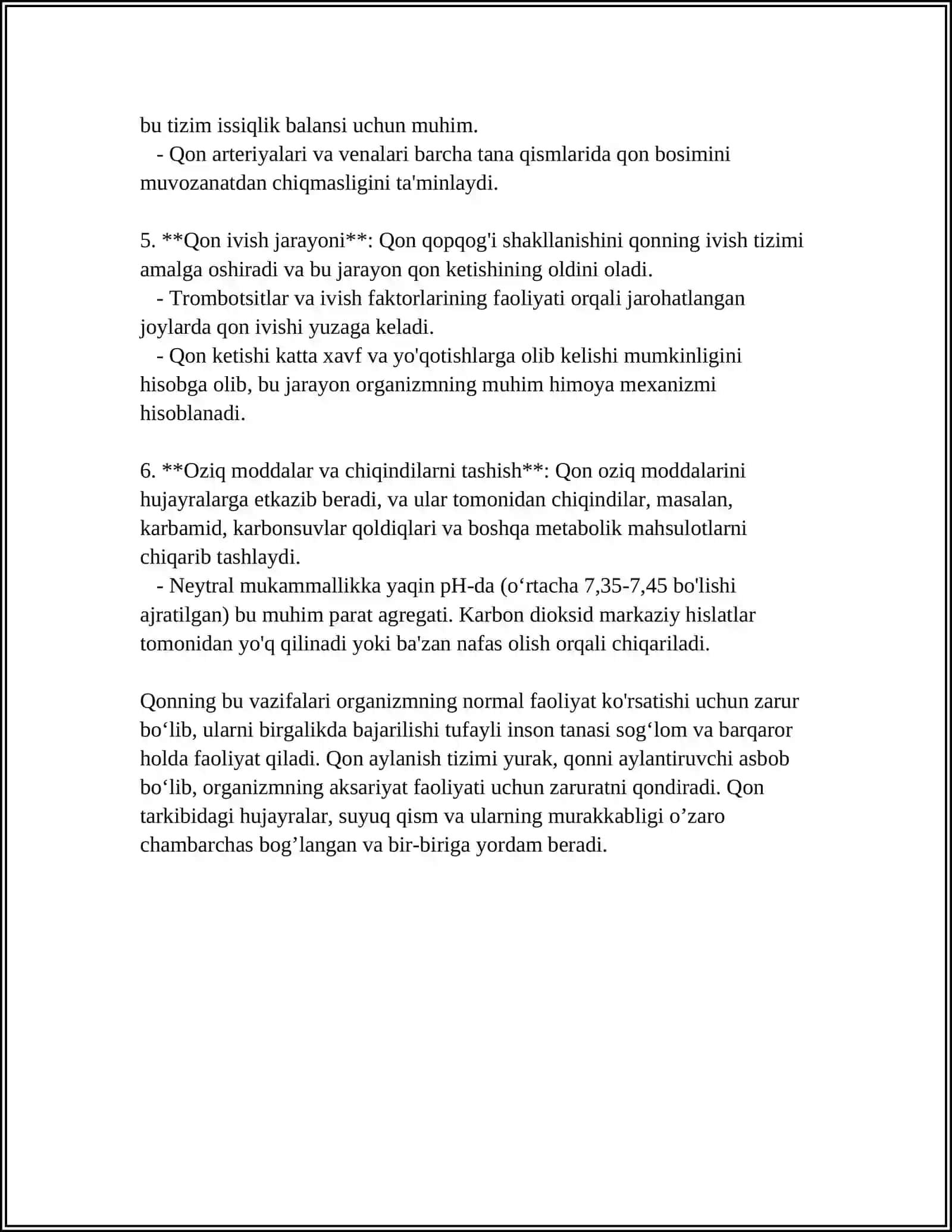 QONNING HOSIL BOʻLISHI, TARKIBIY QISMLARI VA VAZIFALARI 4