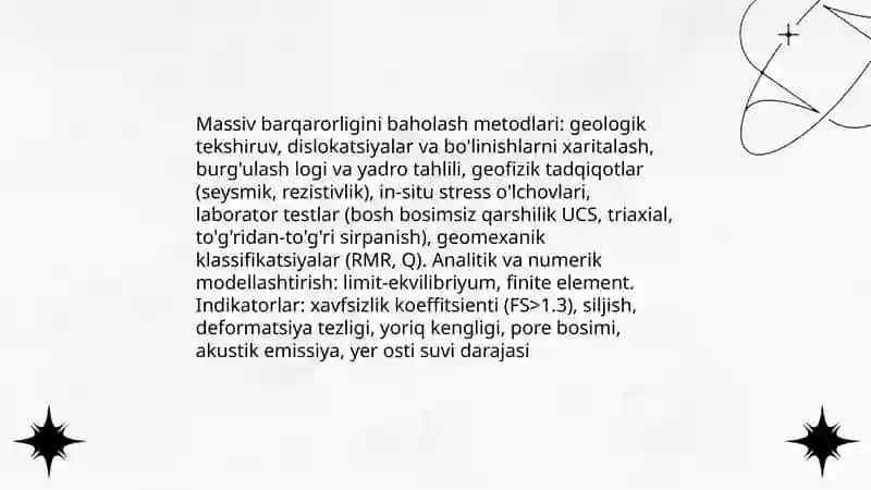 Foydali qazilmalarni geotexnologik usulda qazib olishda togʼ jinslari massivini ushlab turish va boshqarish 4