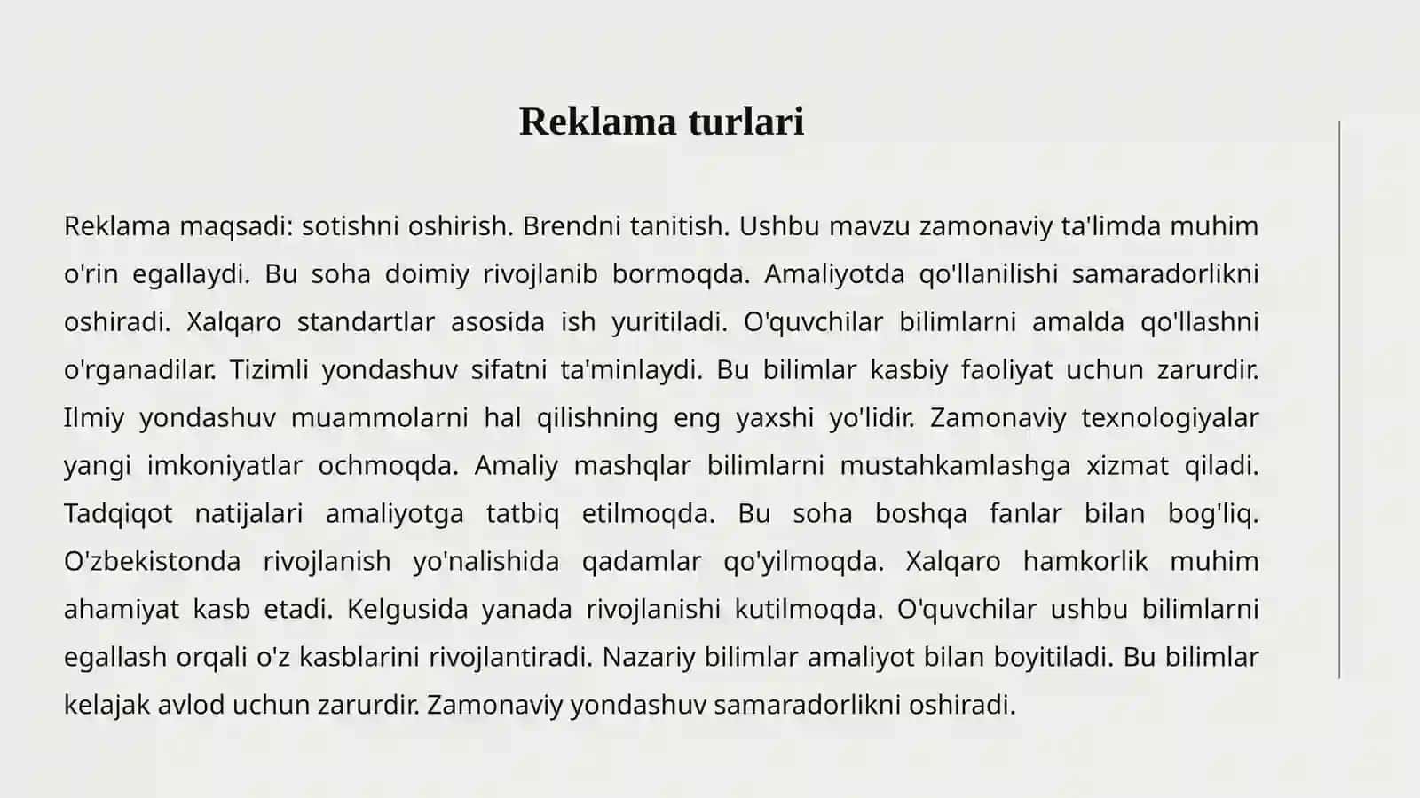 Reklama Turlari va Vositalari 4
