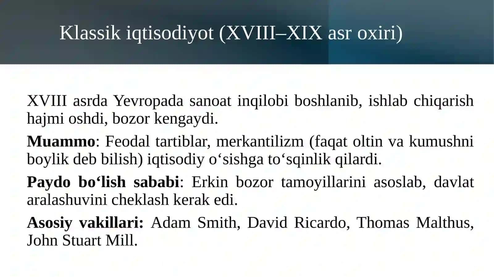 “Institutsional iqtisodiyot” faniga kirish. Institutlar va institutsional muhitning jamiyat rivojidagi roli 4