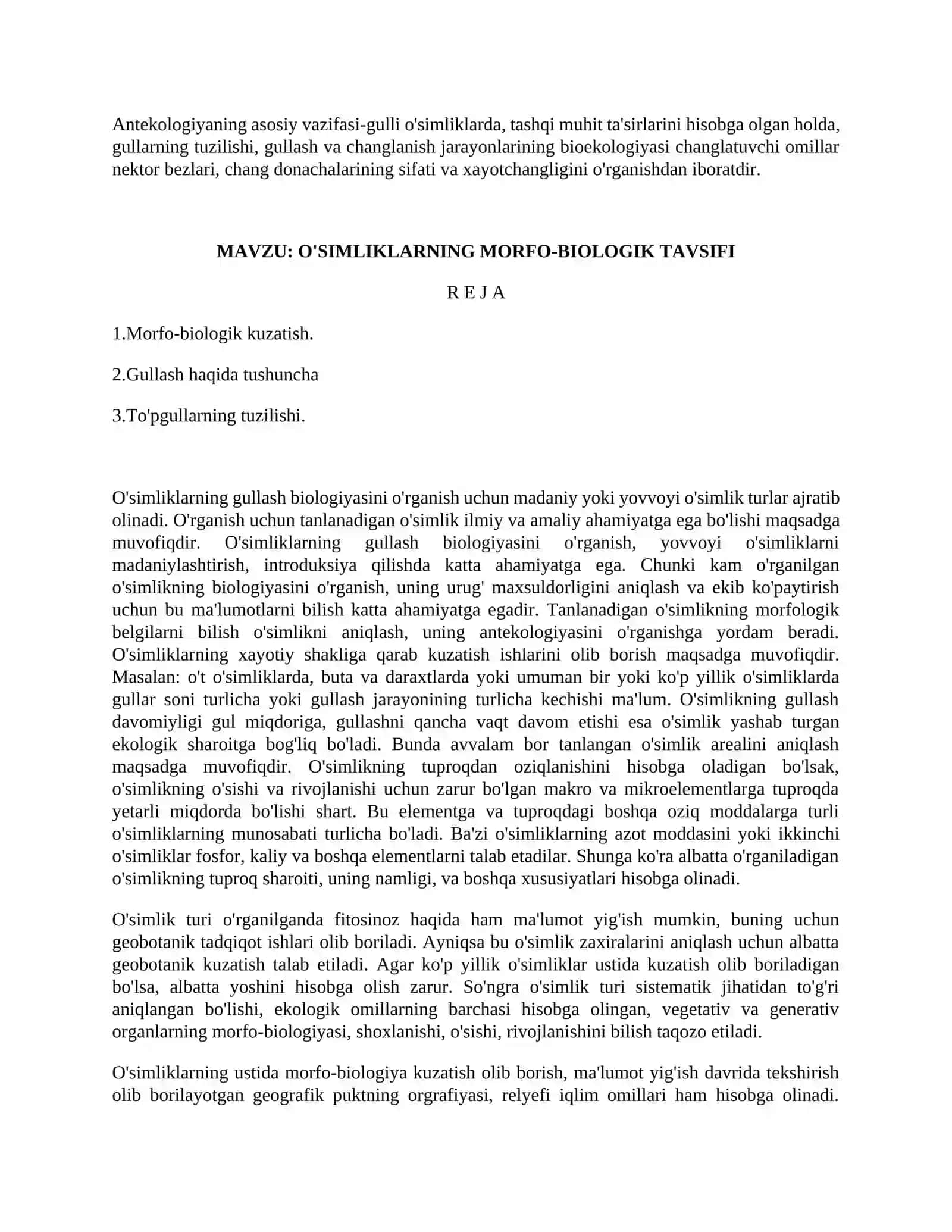 ANTEKOLOGIYA: ANTEKOLOGIYANING MAQSADI VA VAZIFALARI 4