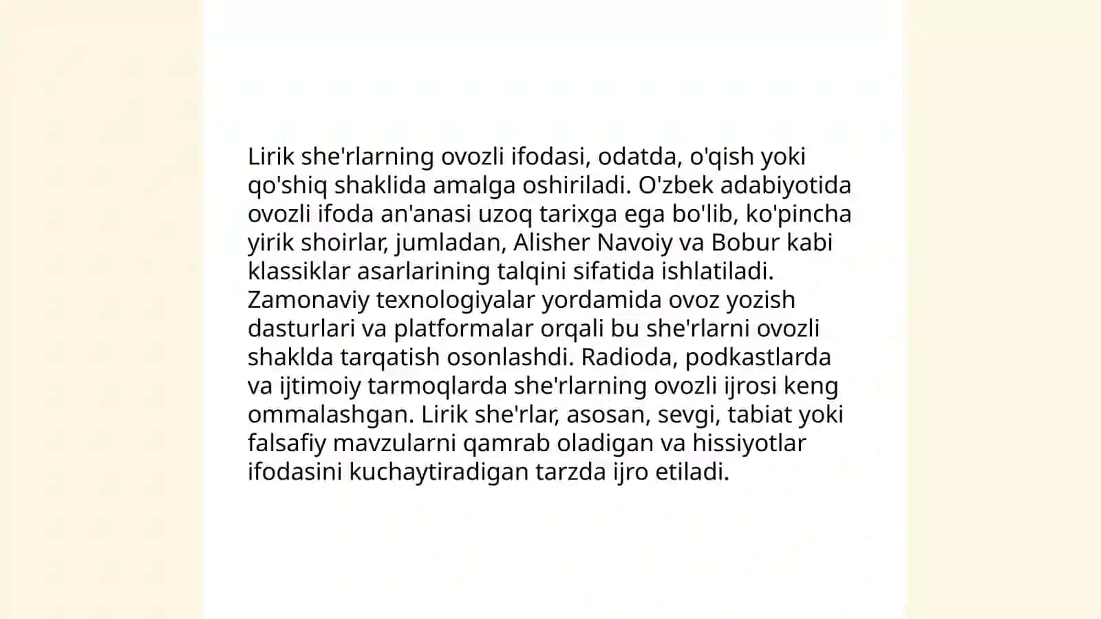 Lirik asarlarni ifodali o'qish 4