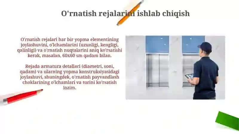 Balkali qavatlararo yopmalarning konstruktiv yechimlari. Montaj rejalarini ishlab chiqish 4