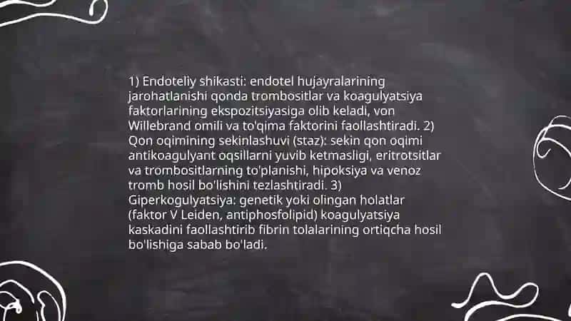 Tomirlar ichida qonning quyilib qolish sindromi 4