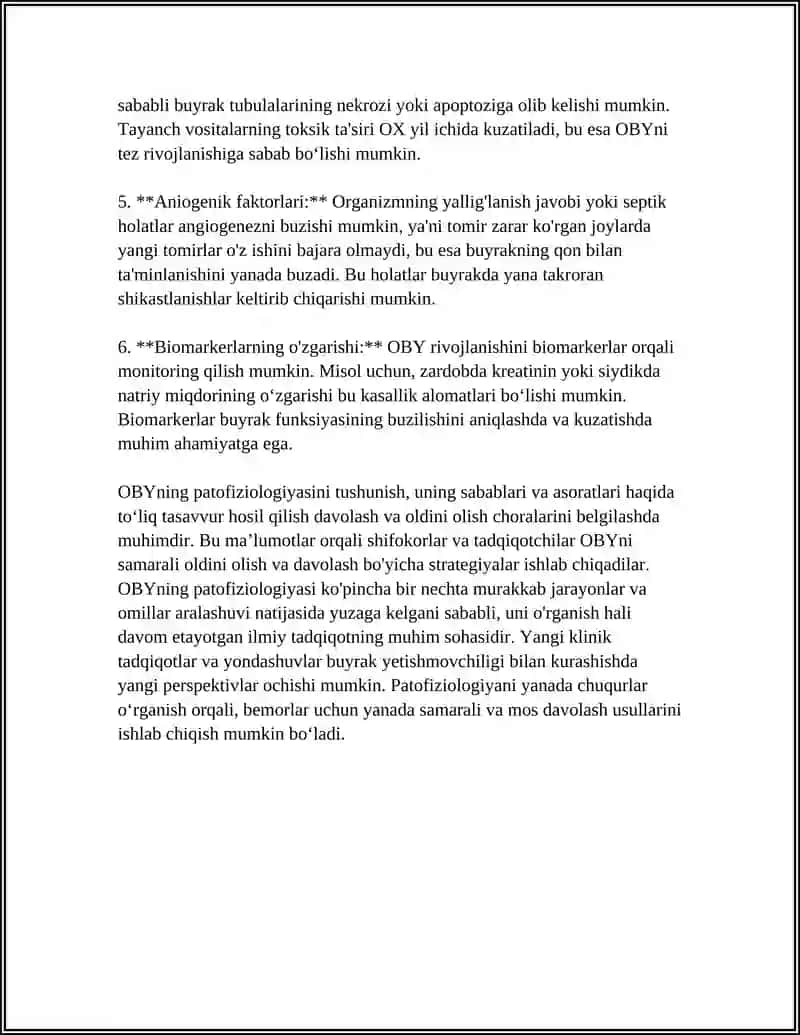 O‘TKIR BUYRAK YETISHMOVCHILIGINING PATOFIZIOLOGIYASI 4