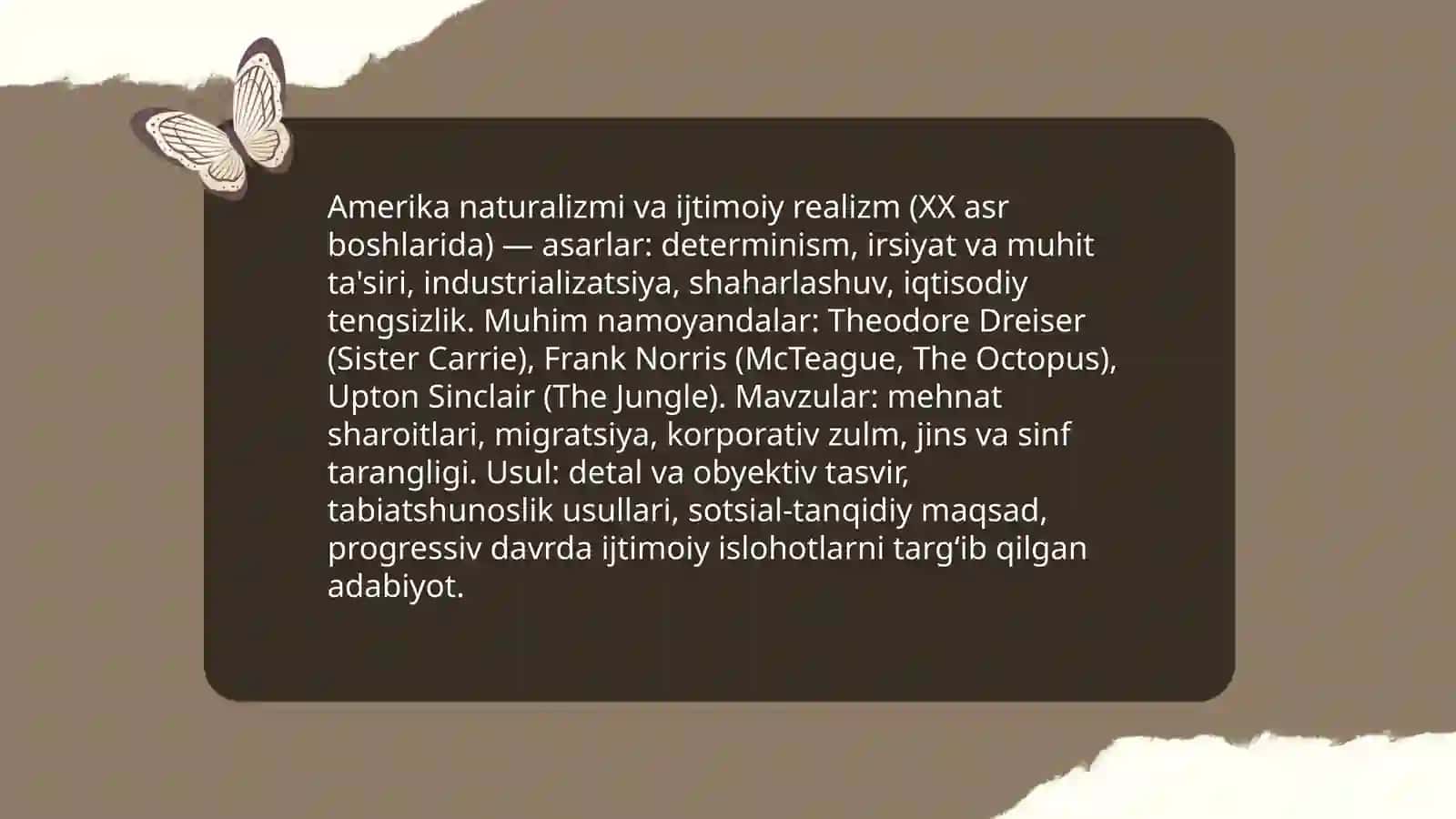 XX asr boshlarida Amerika adabiyoti 4