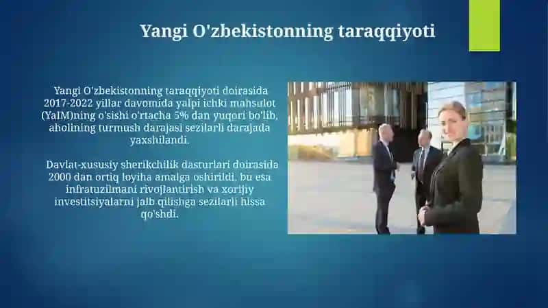 Yangi O'zbekiston Prezidenti sh.m. Mirziyoyev rahbarligi tashabbusi 4