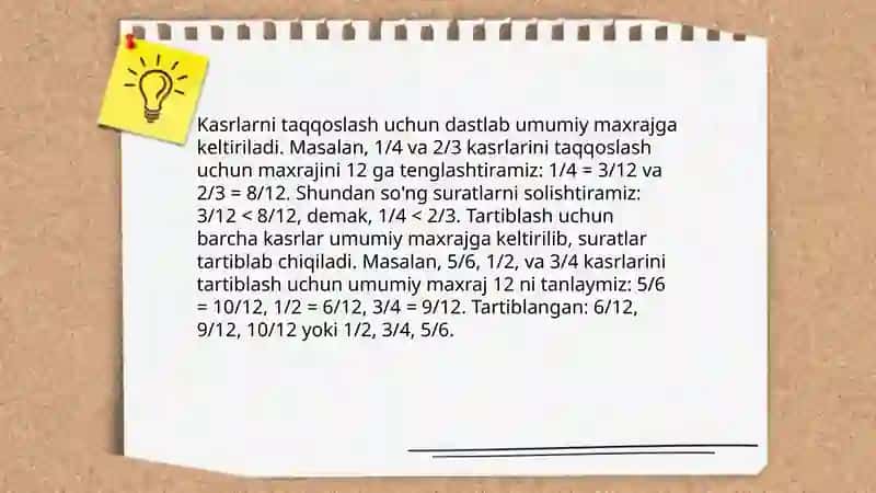 Kasr mavzusiga oid TIMSS topshirqlarini ishlab chiqish 4