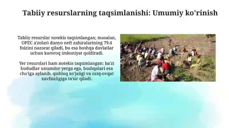 Tabiiy boyliklar: nega ba'zilar rivojlanib, ba'zilar qashshoqlikka botmoqda 4
