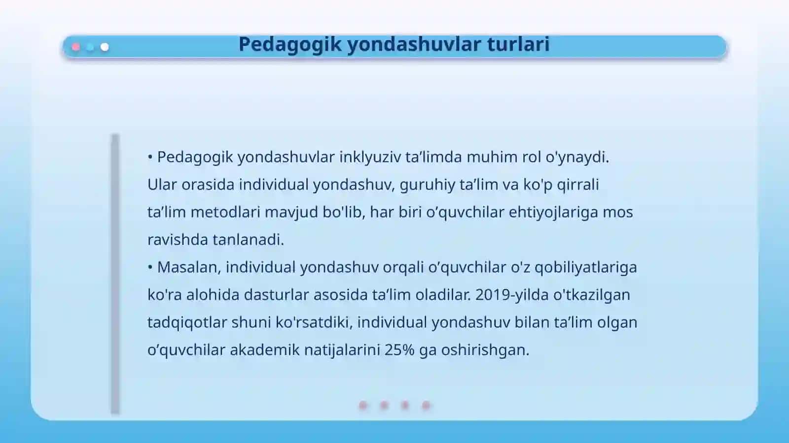 Inklyuziv taʼlimning pedagogik yondashuvlari 4