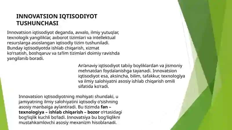 Innovatsion iqtisodiyotda innovatsion faoliyatning zarurligi, vazifalari va ahamiyati 4